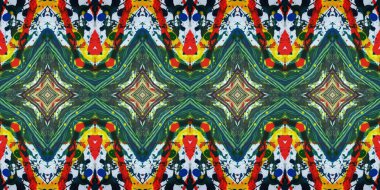 Akrilik ile boyanmış kusursuz etnik desen.