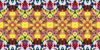 Akrilik ile boyanmış kusursuz etnik desen.