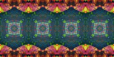 Akrilik ile boyanmış kusursuz etnik desen.