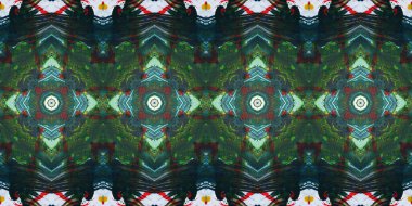 Akrilik ile boyanmış kusursuz etnik desen.