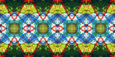 Akrilik ile boyanmış kusursuz etnik desen.