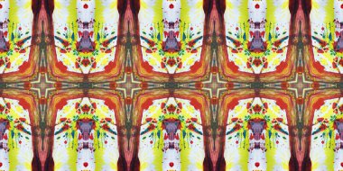 Akrilik ile boyanmış kusursuz etnik desen.