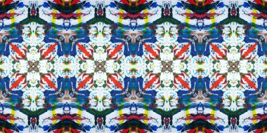 Akrilik ile boyanmış kusursuz etnik desen.