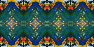 Akrilik ile boyanmış kusursuz etnik desen.