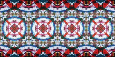 Akrilik ile boyanmış kusursuz etnik desen.