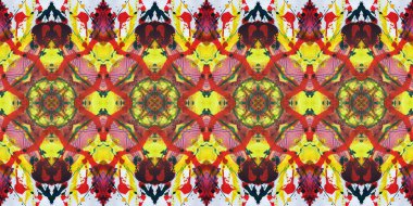 Akrilik ile boyanmış kusursuz etnik desen.