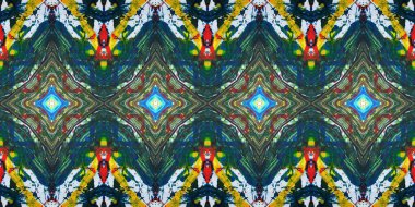 Akrilik ile boyanmış kusursuz etnik desen.