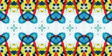 Akrilik ile boyanmış kusursuz etnik desen.