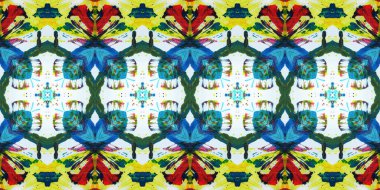 Akrilik ile boyanmış kusursuz etnik desen.