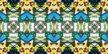 Akrilik ile boyanmış kusursuz etnik desen.