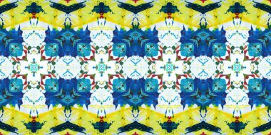 Akrilik ile boyanmış kusursuz etnik desen.