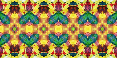 Akrilik ile boyanmış kusursuz etnik desen.