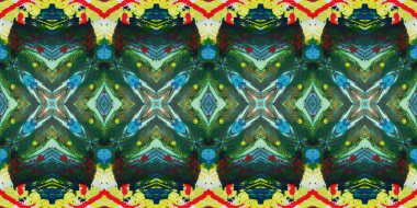 Akrilik ile boyanmış kusursuz etnik desen.