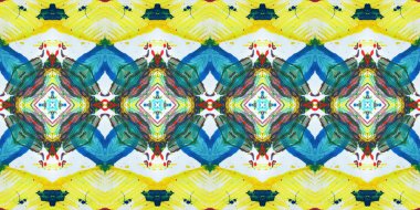 Akrilik ile boyanmış kusursuz etnik desen.