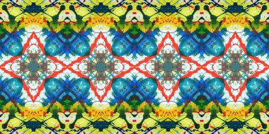 Akrilik ile boyanmış kusursuz etnik desen.