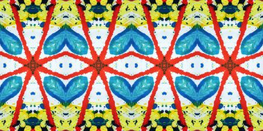 Akrilik ile boyanmış kusursuz etnik desen.