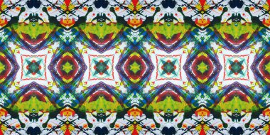 Akrilik ile boyanmış kusursuz etnik desen.