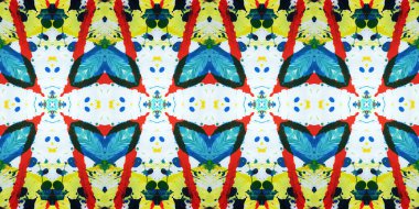 Akrilik ile boyanmış kusursuz etnik desen.