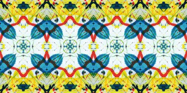 Akrilik ile boyanmış kusursuz etnik desen.