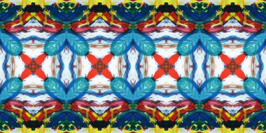 Akrilik ile boyanmış kusursuz etnik desen.