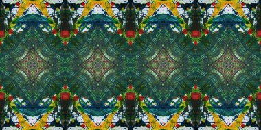 Akrilik ile boyanmış kusursuz etnik desen.