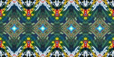 Akrilik ile boyanmış kusursuz etnik desen.