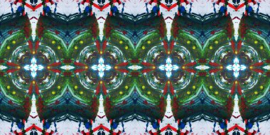 Akrilik ile boyanmış kusursuz etnik desen.