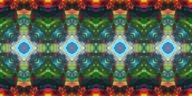 Akrilik ile boyanmış kusursuz etnik desen.