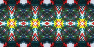 Akrilik ile boyanmış kusursuz etnik desen.