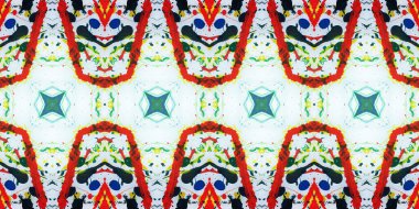 Akrilik ile boyanmış kusursuz etnik desen.