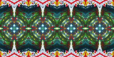 Akrilik ile boyanmış kusursuz etnik desen.