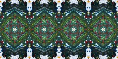 Akrilik ile boyanmış kusursuz etnik desen.