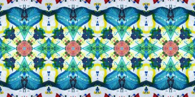 Akrilik ile boyanmış kusursuz etnik desen.