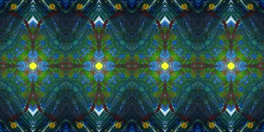 Akrilik ile boyanmış kusursuz etnik desen.