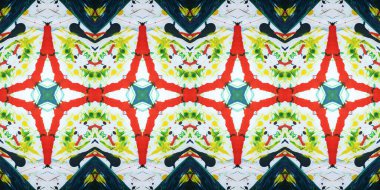 Akrilik ile boyanmış kusursuz etnik desen.