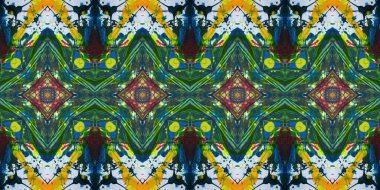 Akrilik ile boyanmış kusursuz etnik desen.