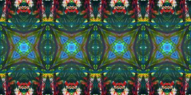 Akrilik ile boyanmış kusursuz etnik desen.