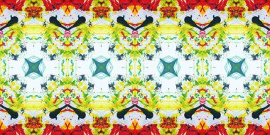 Akrilik ile boyanmış kusursuz etnik desen.