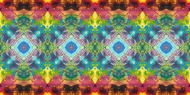 Akrilik ile boyanmış kusursuz etnik desen.