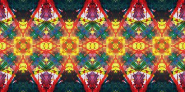 Akrilik ile boyanmış kusursuz etnik desen.