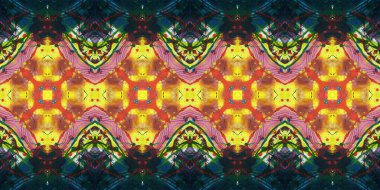 Akrilik ile boyanmış kusursuz etnik desen.