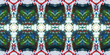 Akrilik ile boyanmış kusursuz etnik desen.