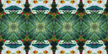Akrilik ile boyanmış kusursuz etnik desen.