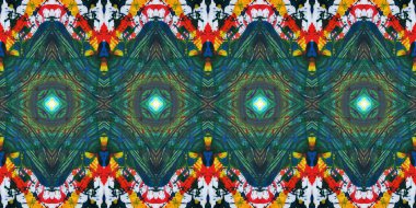 Akrilik ile boyanmış kusursuz etnik desen.