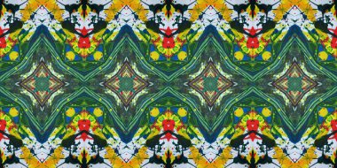 Akrilik ile boyanmış kusursuz etnik desen.