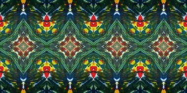 Akrilik ile boyanmış kusursuz etnik desen.
