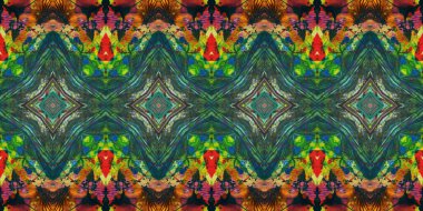 Akrilik ile boyanmış kusursuz etnik desen.