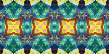 Akrilik ile boyanmış kusursuz etnik desen.