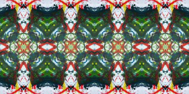 Akrilik ile boyanmış kusursuz etnik desen.