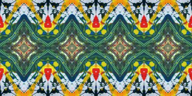 Akrilik ile boyanmış kusursuz etnik desen.